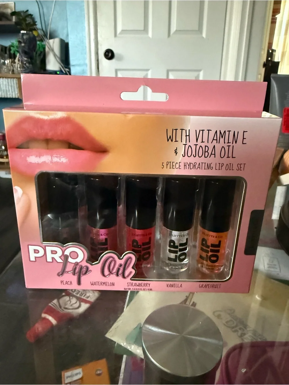 5-Piece Hydrating Lip Oil Set - Pink